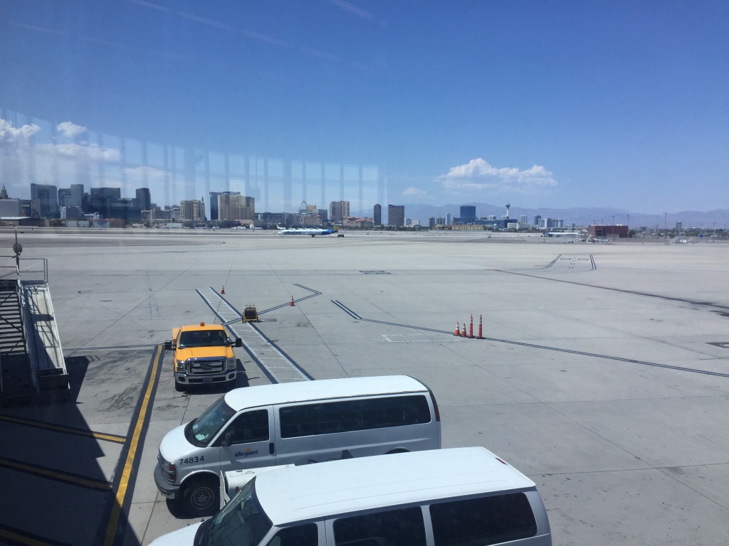 Skyline of Las Vegas from the airport.